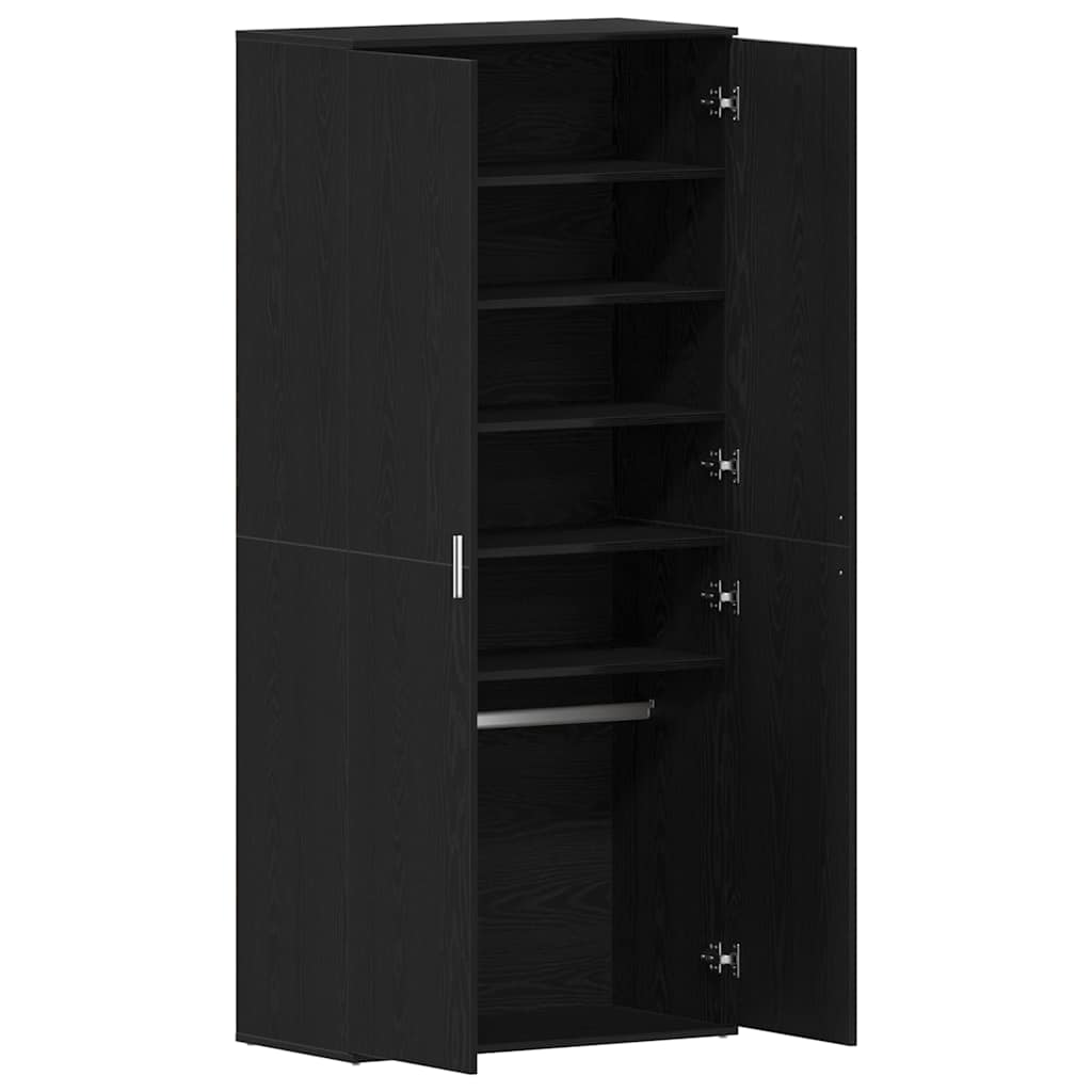 vidaXL Shoe Cabinet 80 x 39 x 178 cm Engineered Wood Black Oak