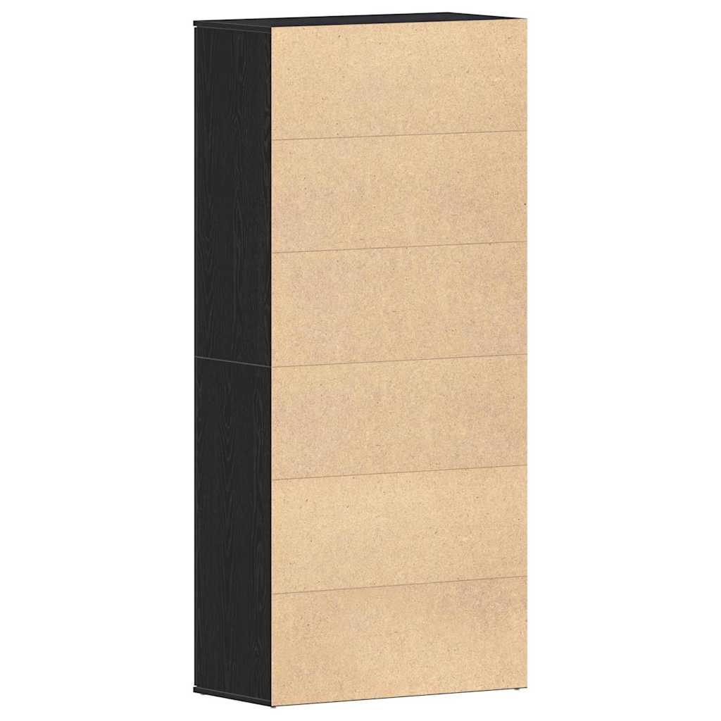 vidaXL Shoe Cabinet 80 x 39 x 178 cm Engineered Wood Black Oak
