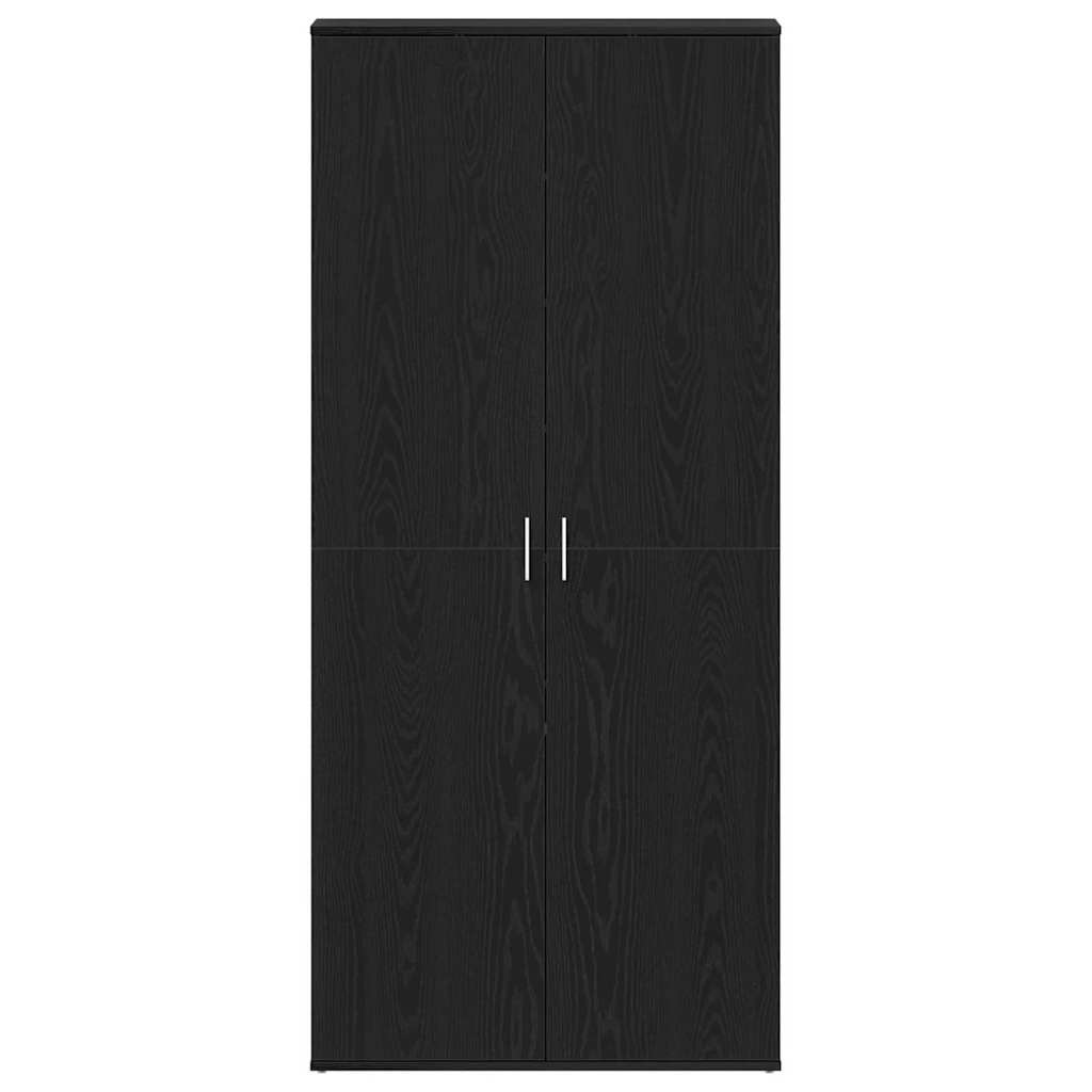 vidaXL Shoe Cabinet 80 x 39 x 178 cm Engineered Wood Black Oak