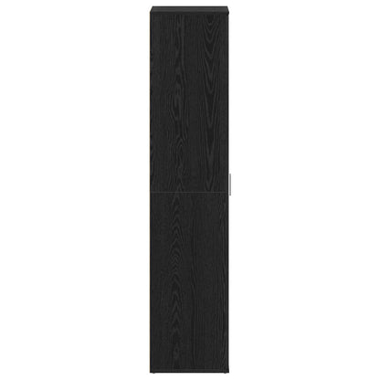 vidaXL Shoe Cabinet 80 x 39 x 178 cm Engineered Wood Black Oak