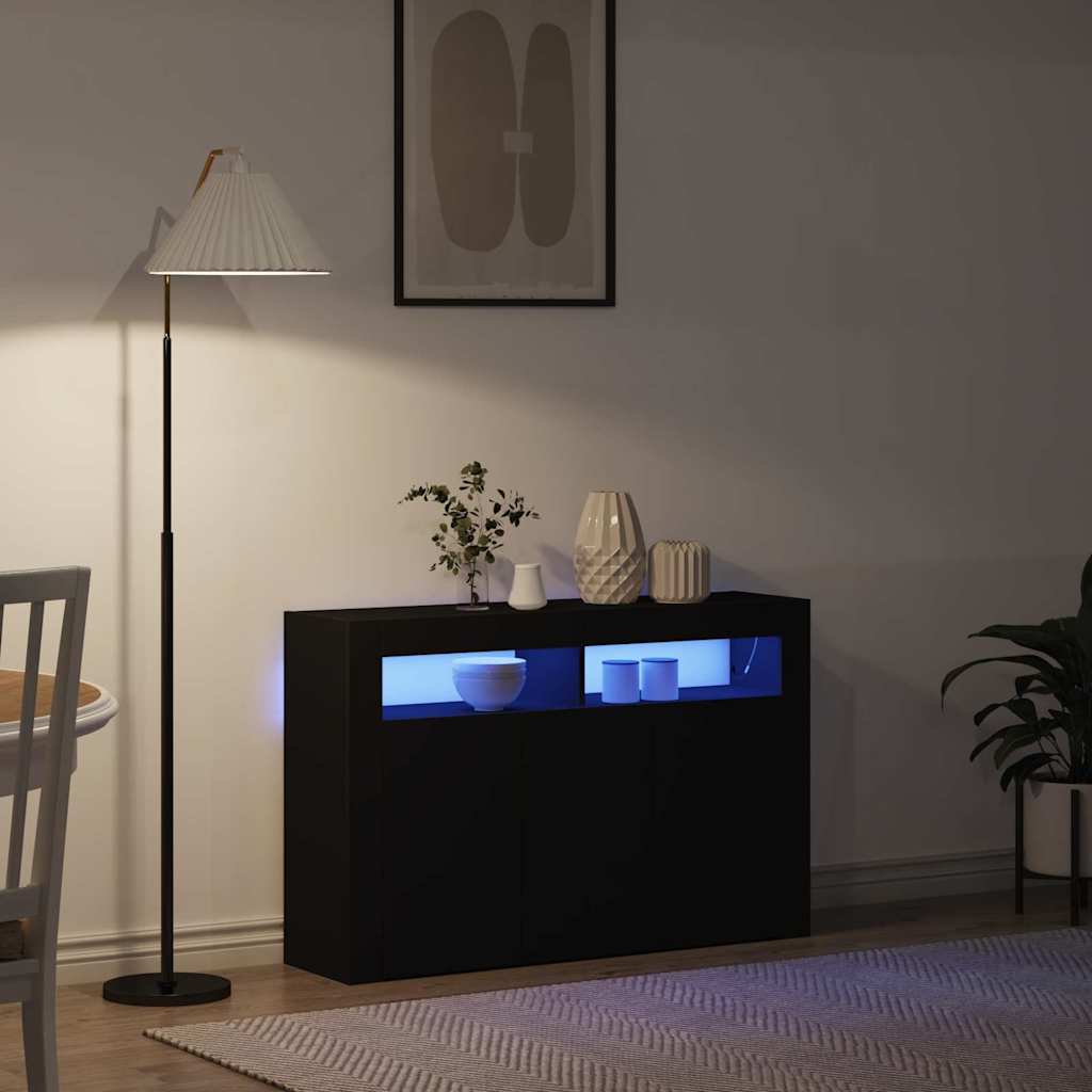 vidaXL Sideboard Black 116 x 30 x 75 cm Engineered Wood