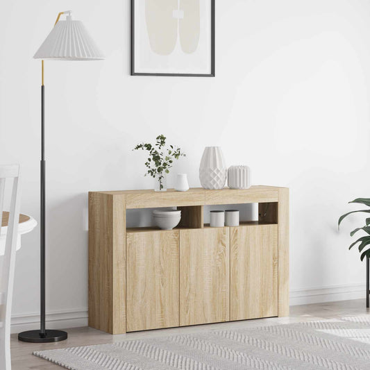 vidaXL Sideboard Sonoma Oak 116 x 30 x 75 cm Engineered Wood