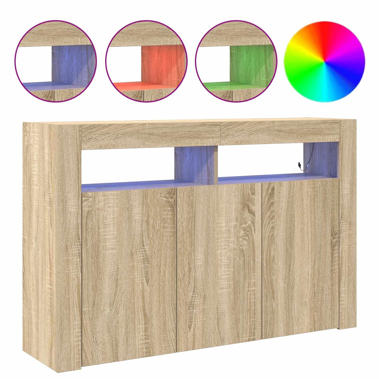vidaXL Sideboard Sonoma Oak 116 x 30 x 75 cm Engineered Wood