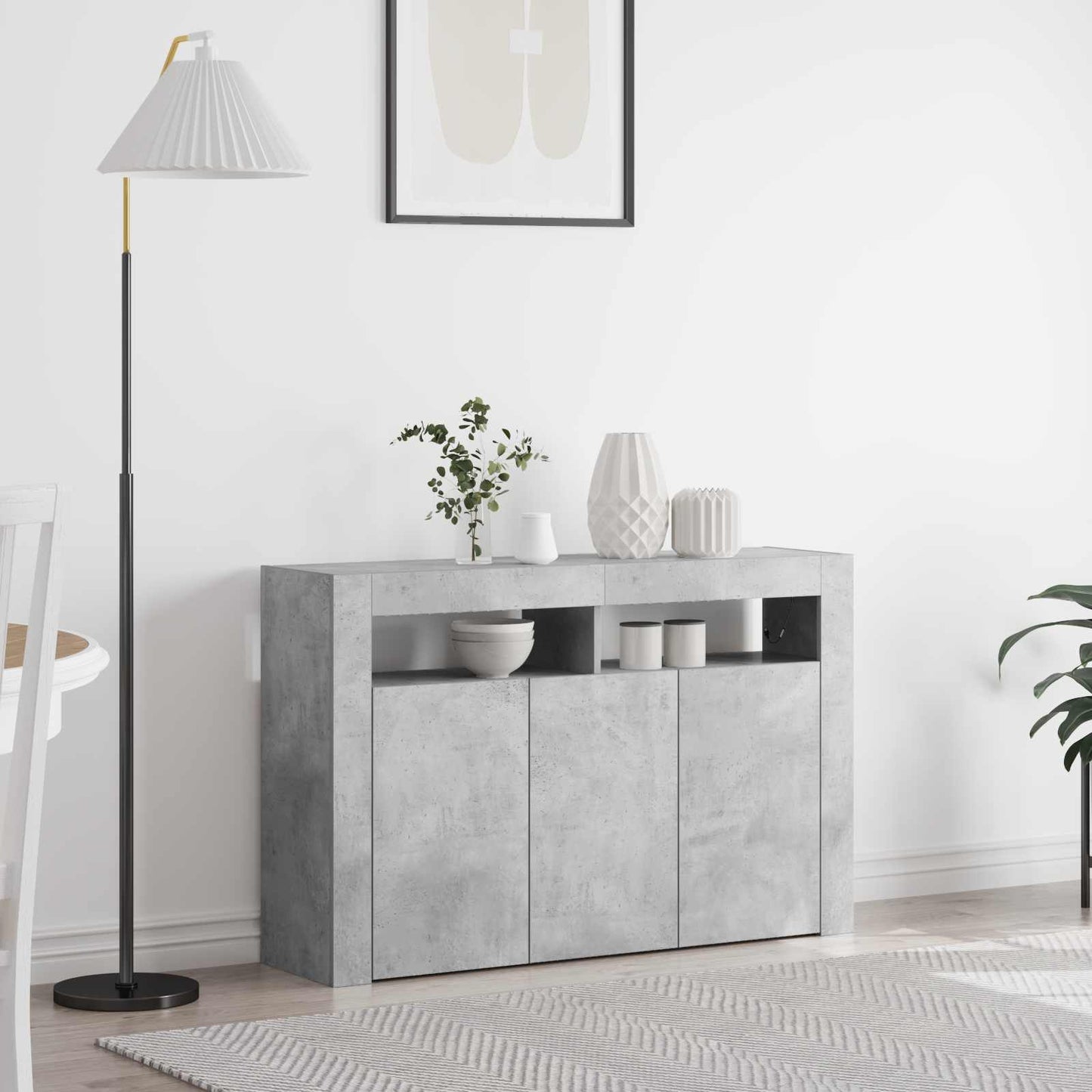 vidaXL Sideboard Concrete Grey 116 x 30 x 75 cm Engineered Wood