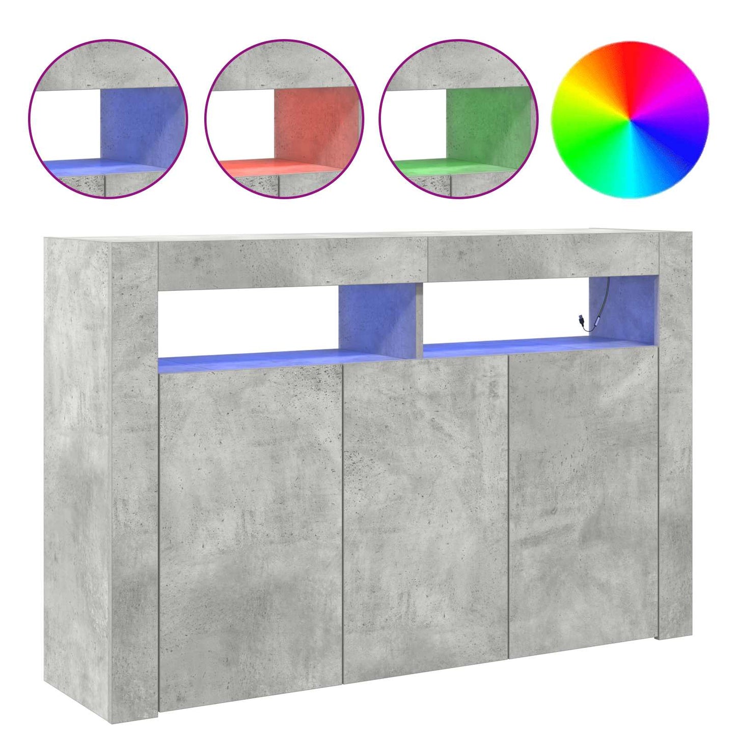 vidaXL Sideboard Concrete Grey 116 x 30 x 75 cm Engineered Wood