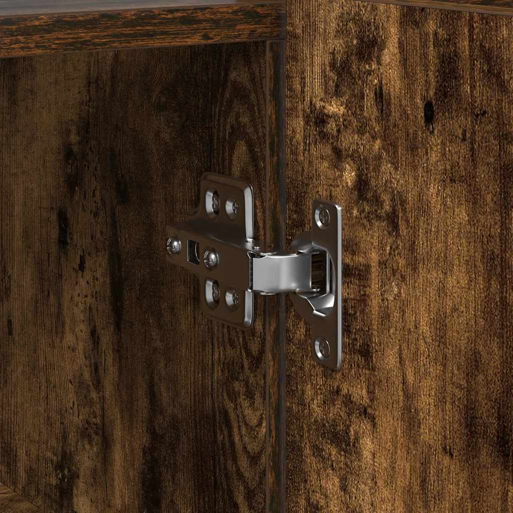vidaXL Sideboard Smoked Oak 116 x 30 x 75 cm Engineered Wood
