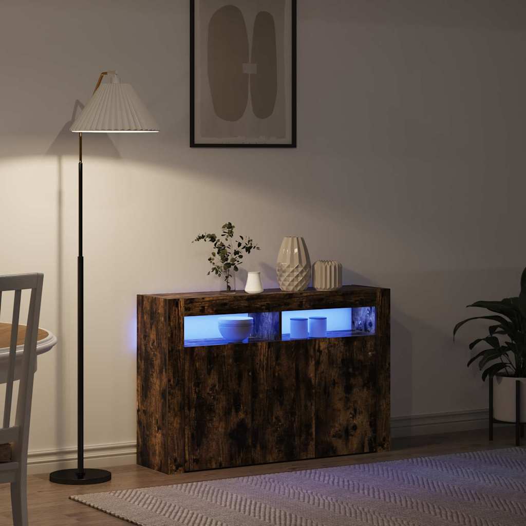 vidaXL Sideboard Smoked Oak 116 x 30 x 75 cm Engineered Wood