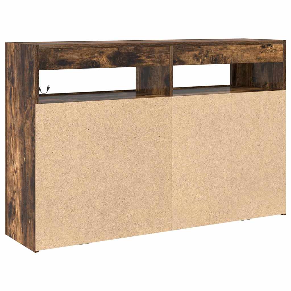 vidaXL Sideboard Smoked Oak 116 x 30 x 75 cm Engineered Wood