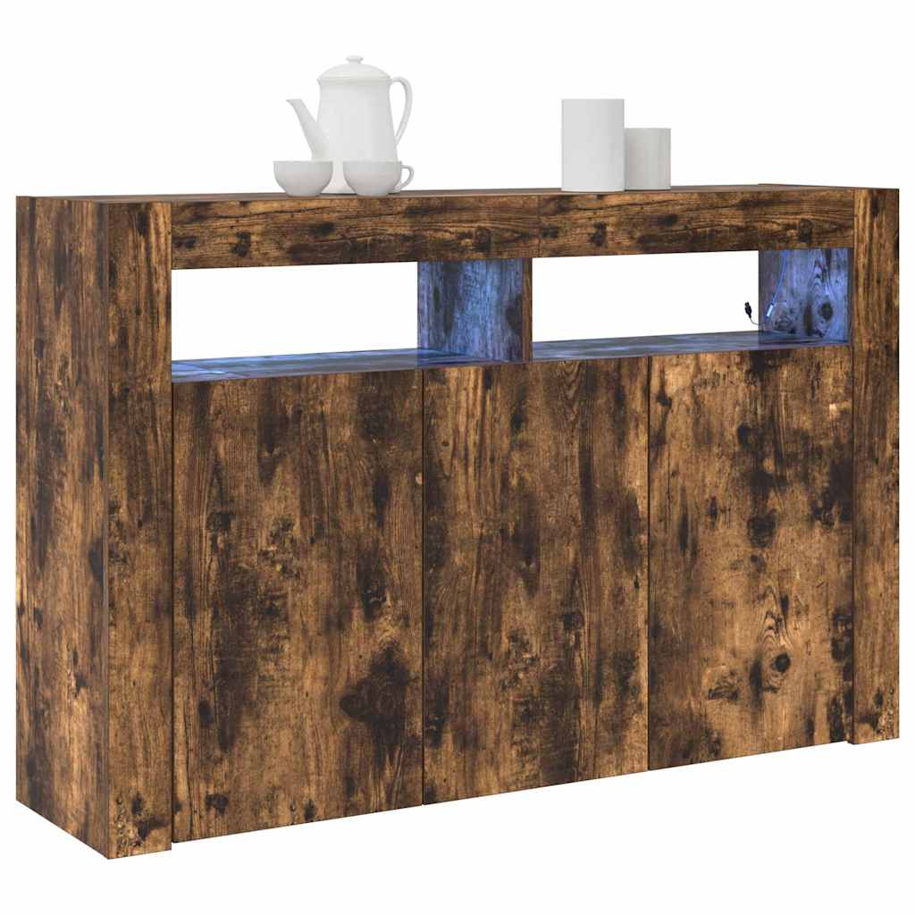 vidaXL Sideboard Smoked Oak 116 x 30 x 75 cm Engineered Wood