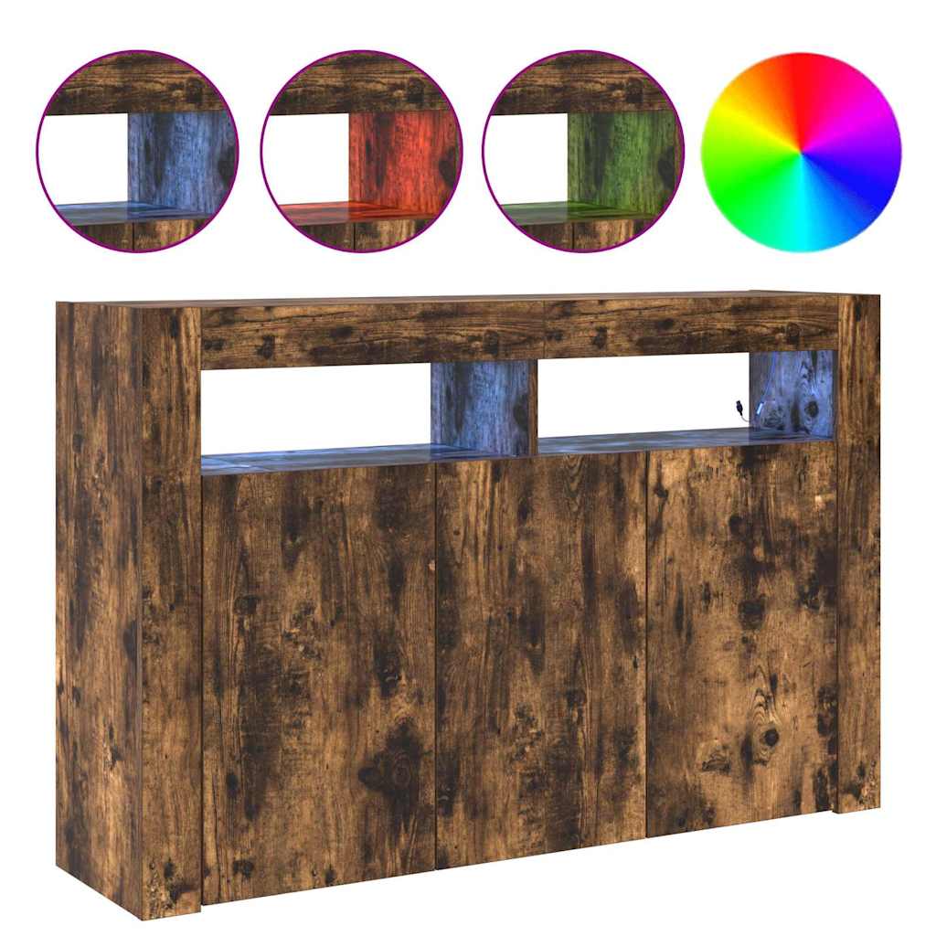 vidaXL Sideboard Smoked Oak 116 x 30 x 75 cm Engineered Wood
