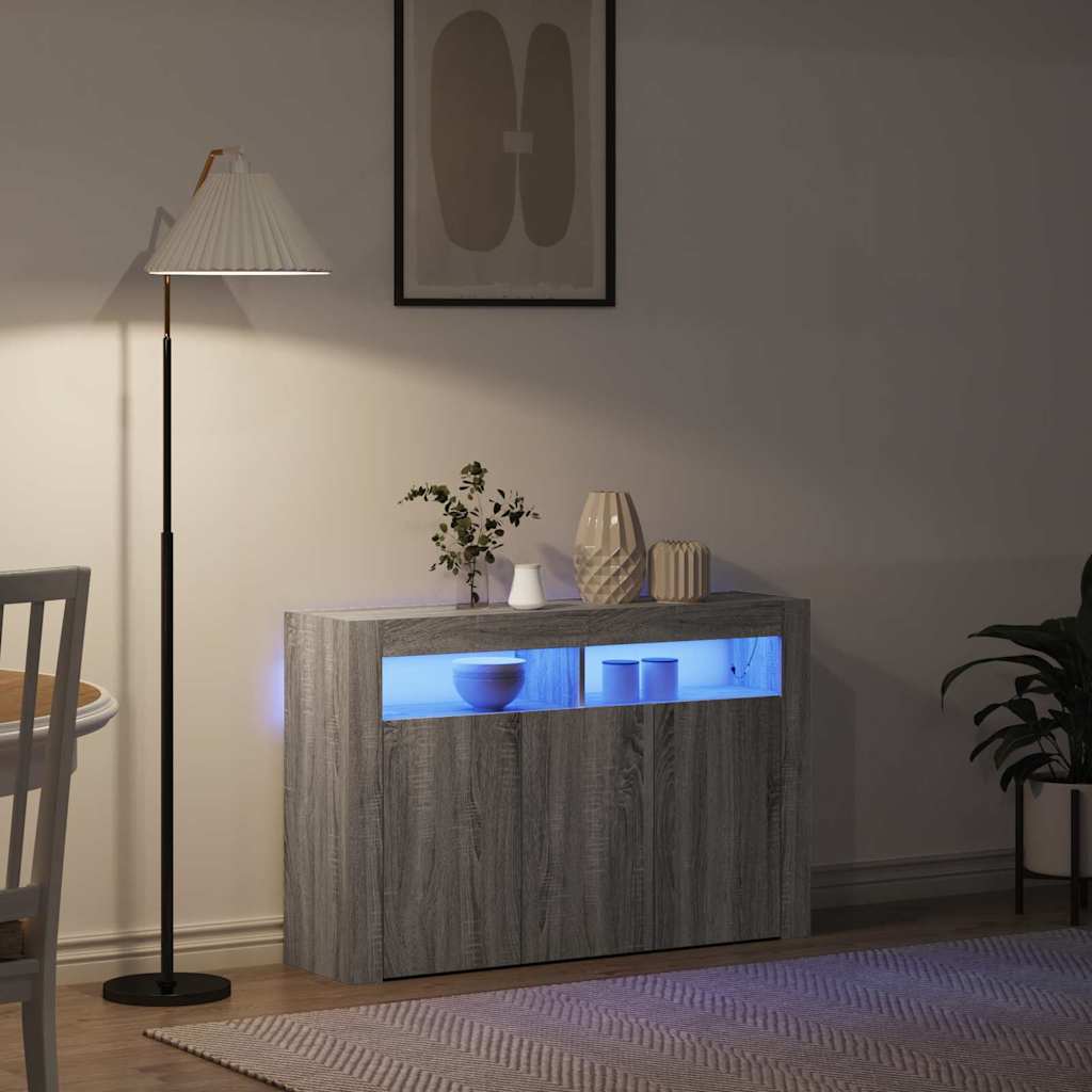 vidaXL Sideboard Grey Sonoma 116 x 30 x 75 cm Engineered Wood