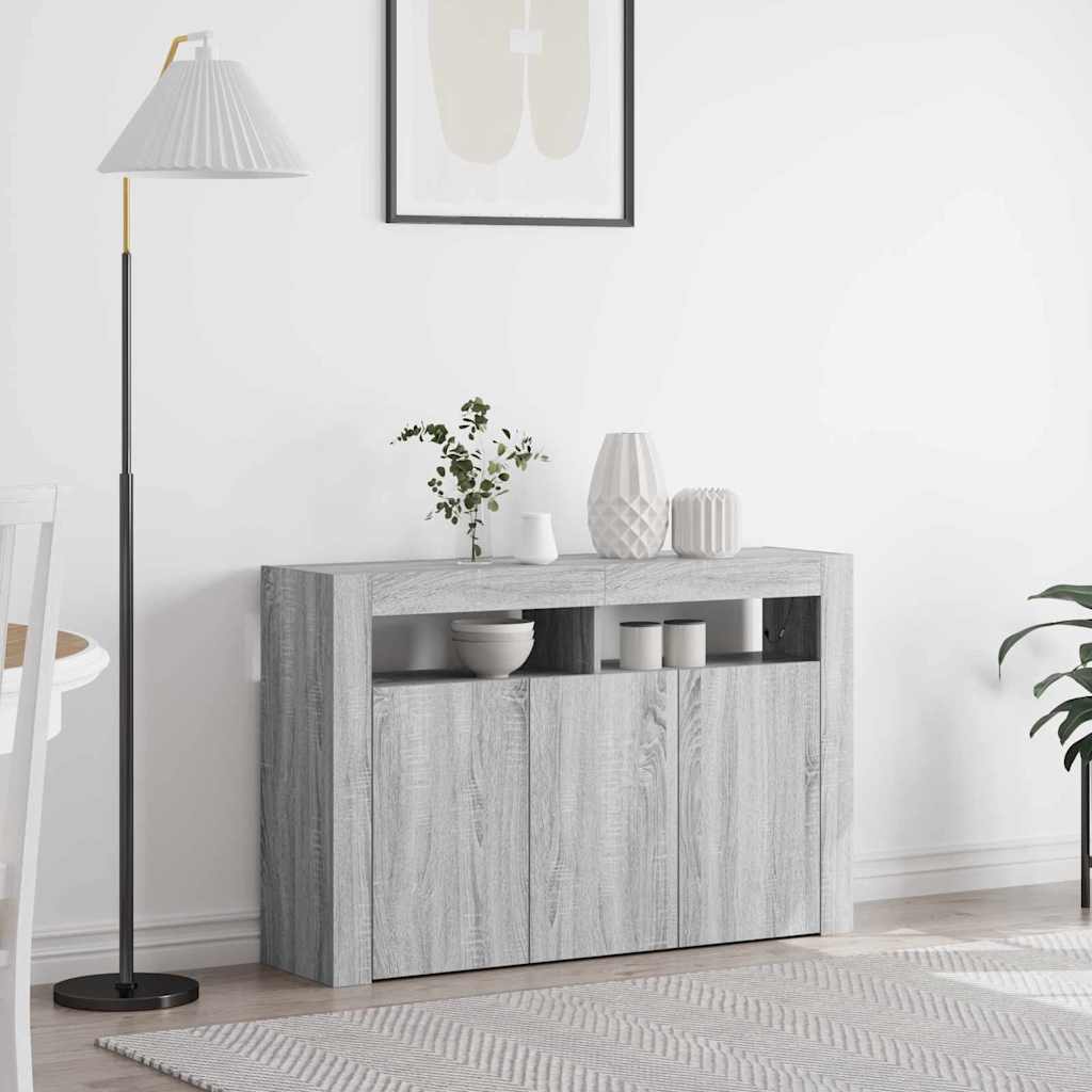 vidaXL Sideboard Grey Sonoma 116 x 30 x 75 cm Engineered Wood