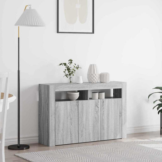 vidaXL Sideboard Grey Sonoma 116 x 30 x 75 cm Engineered Wood