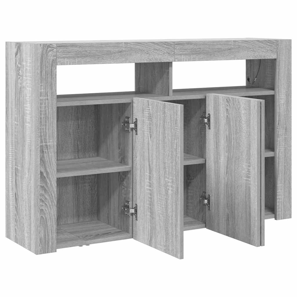 vidaXL Sideboard Grey Sonoma 116 x 30 x 75 cm Engineered Wood