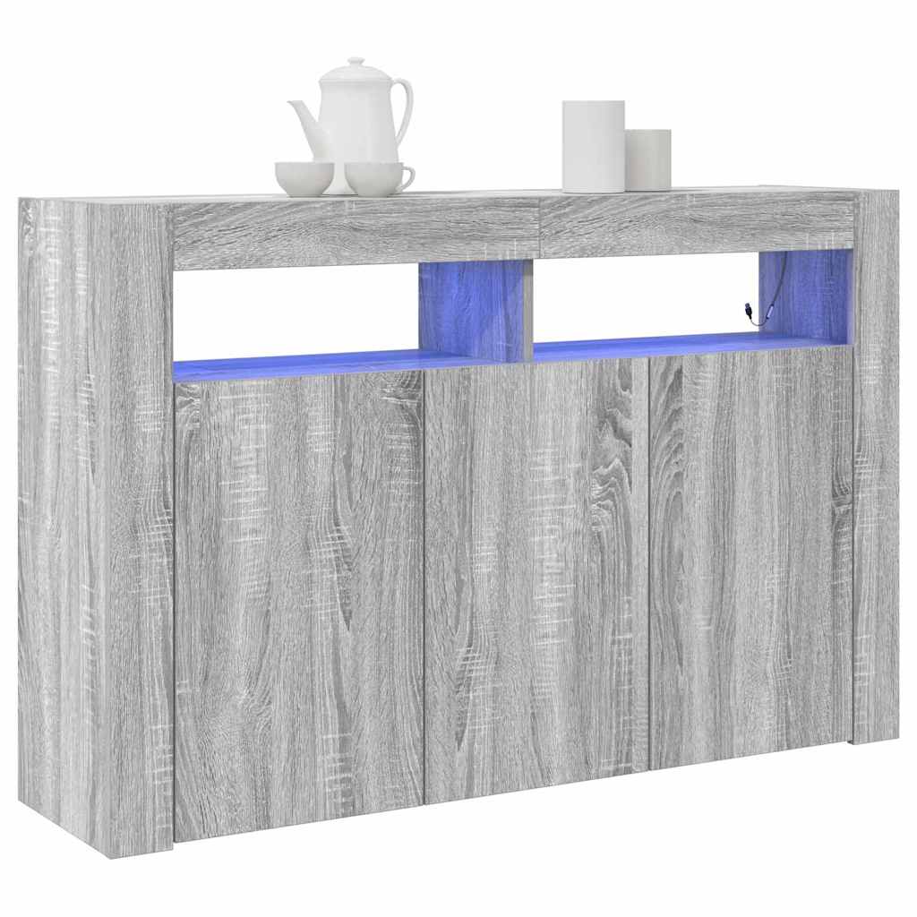 vidaXL Sideboard Grey Sonoma 116 x 30 x 75 cm Engineered Wood