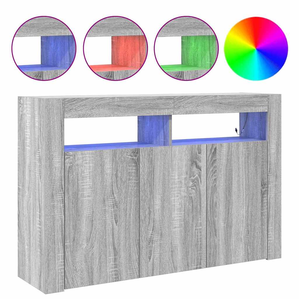 vidaXL Sideboard Grey Sonoma 116 x 30 x 75 cm Engineered Wood
