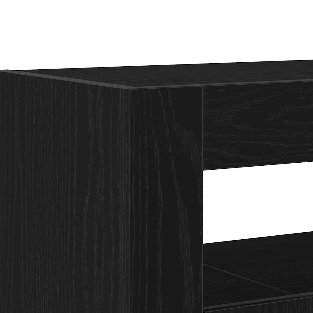vidaXL Sideboard Black Oak 116 x 30 x 75 cm Engineered Wood