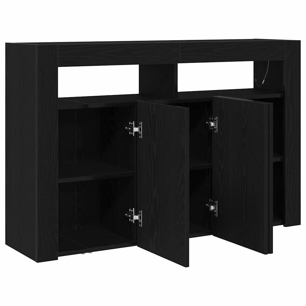 vidaXL Sideboard Black Oak 116 x 30 x 75 cm Engineered Wood