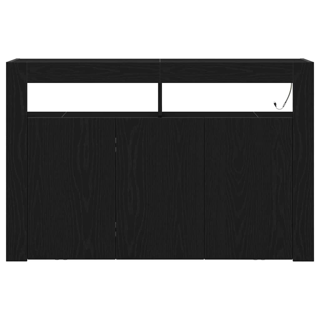 vidaXL Sideboard Black Oak 116 x 30 x 75 cm Engineered Wood