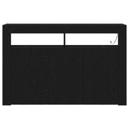 vidaXL Sideboard Black Oak 116 x 30 x 75 cm Engineered Wood