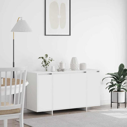 vidaXL White Sideboard White Wood 135 x 41 x 75 cm White Sideboard