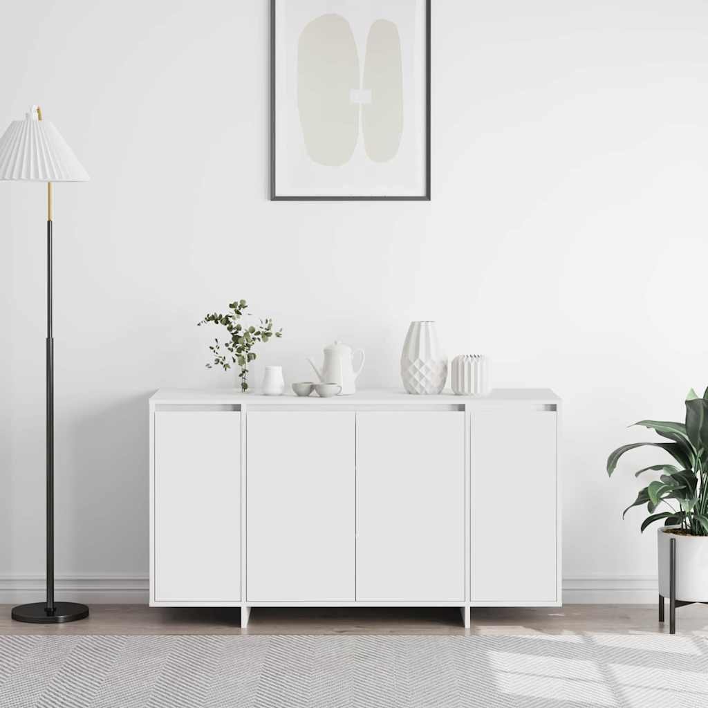 vidaXL White Sideboard White Wood 135 x 41 x 75 cm White Sideboard