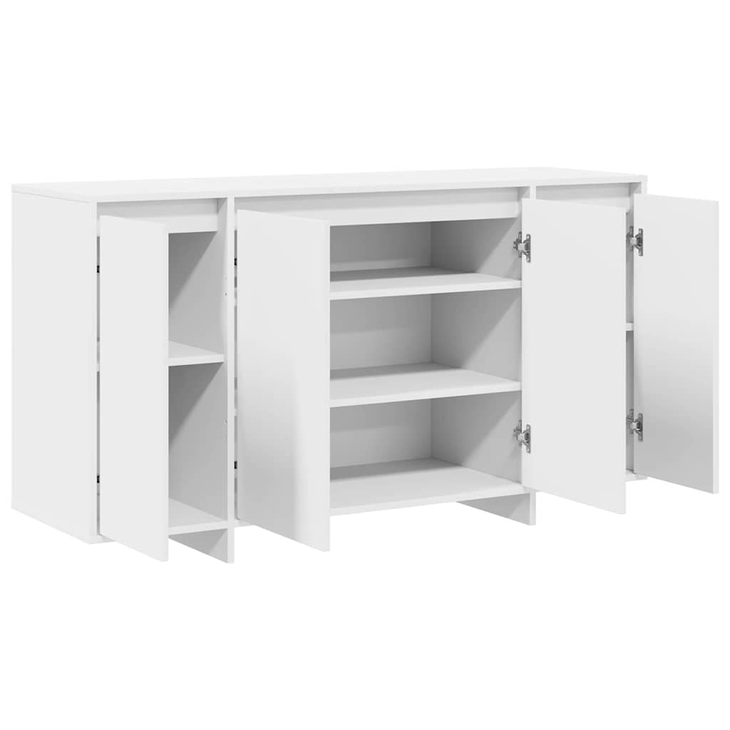 vidaXL White Sideboard White Wood 135 x 41 x 75 cm White Sideboard