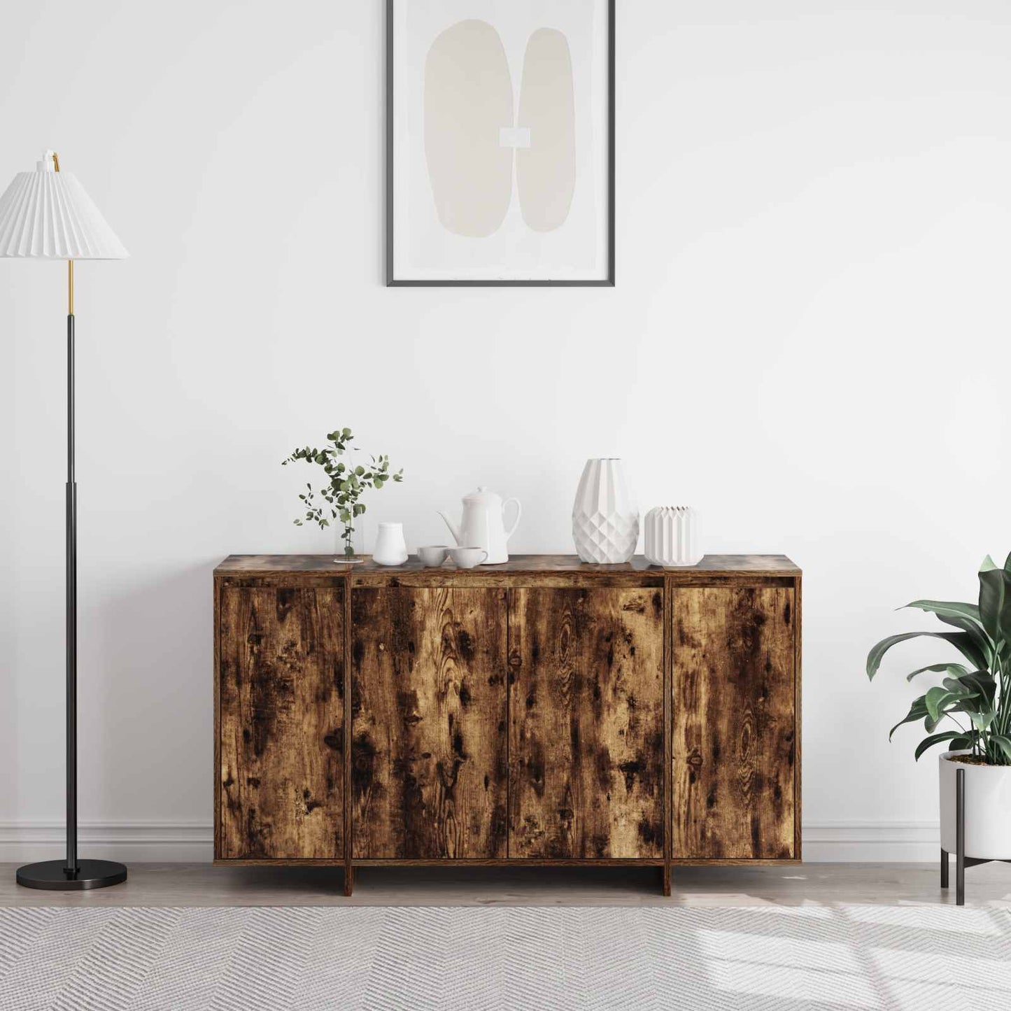 vidaXL Sideboard Smoked Oak 135 x 41 x 75 cm Engineered Wood