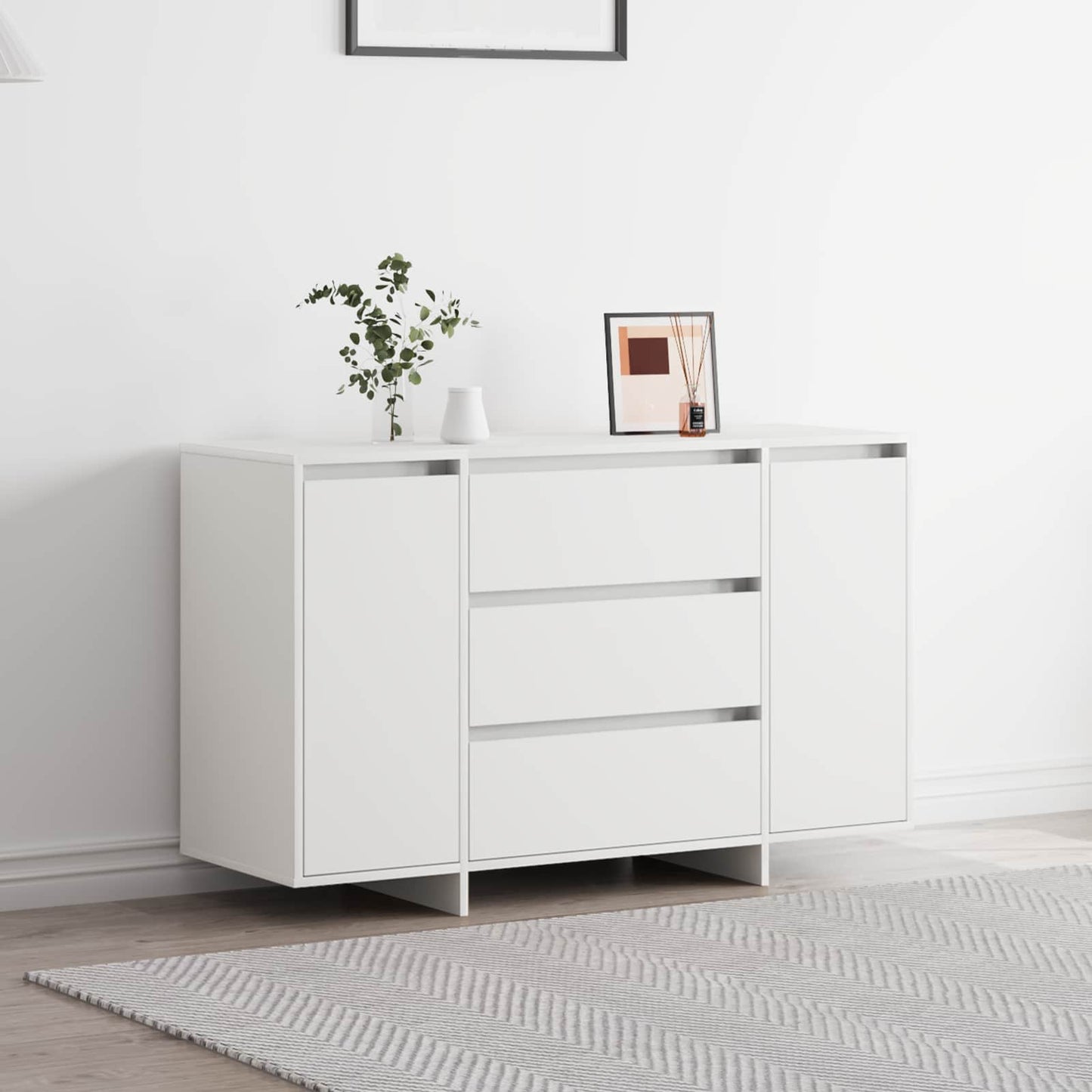 vidaXL Sideboard with Drawer White 120 x 41 x 75 cm Engineered Wood