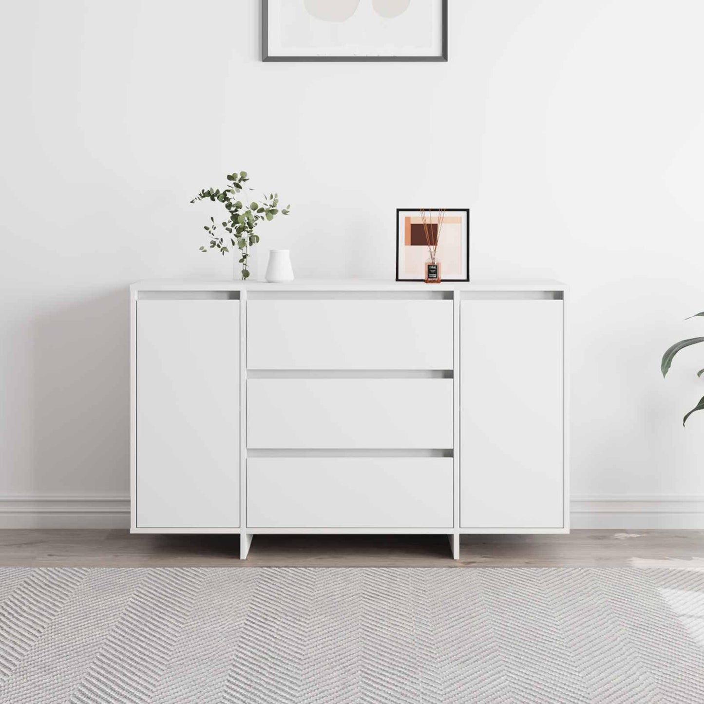 vidaXL Sideboard with Drawer White 120 x 41 x 75 cm Engineered Wood