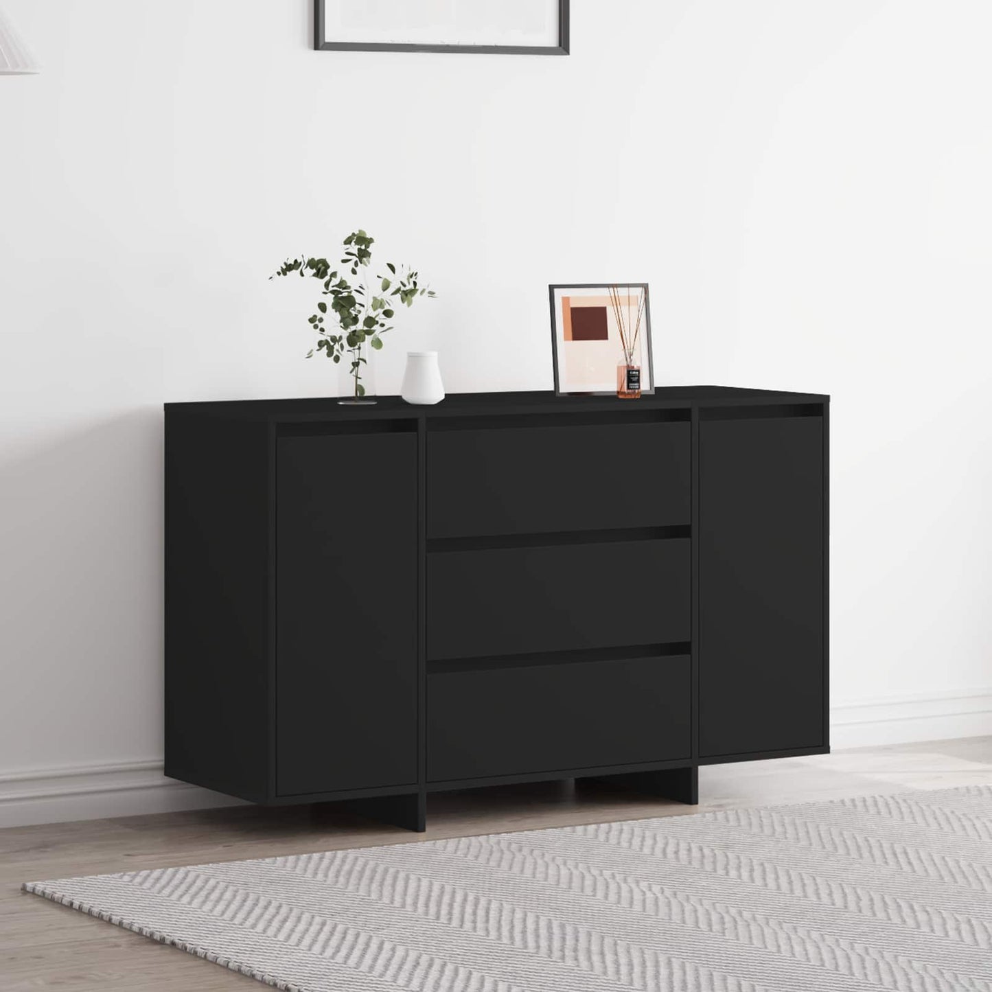 vidaXL Sideboard Black 120 x 41 x 75 cm Engineered Wood