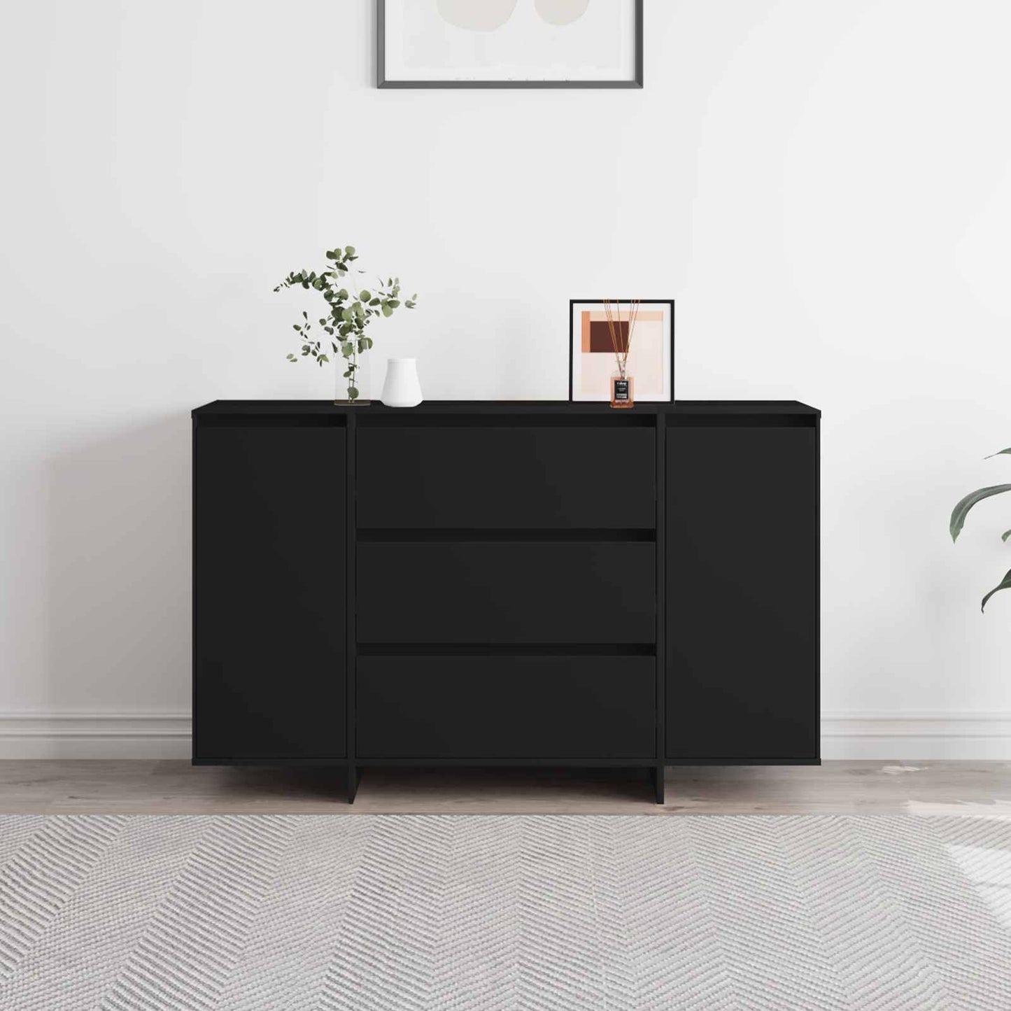 vidaXL Sideboard Black 120 x 41 x 75 cm Engineered Wood
