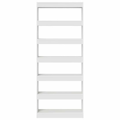 vidaXL Book Cabinet 6-Tier 80 x 30 x 198 cm Engineered Wood White
