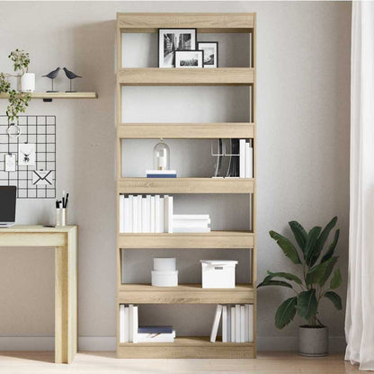 vidaXL Book Cabinet Sonoma Oak 80 x 30 x 198 cm Engineered Wood