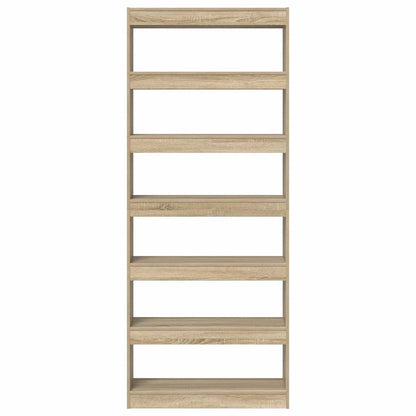 vidaXL Book Cabinet 6-Tier 80 x 30 x 198 cm Engineered Wood Sonoma Oak