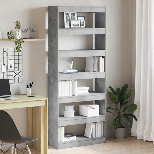 vidaXL Book Cabinet 6-Tier 80 x 30 x 198 cm Engineered Wood
