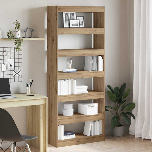 vidaXL Book Cabinet 6-Tier 80 x 30 x 198 cm Engineered Wood