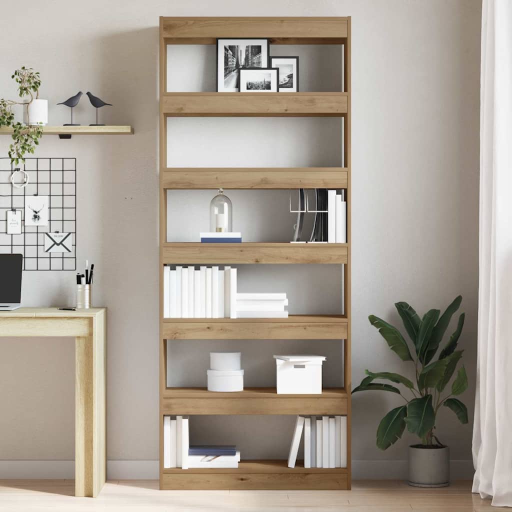 vidaXL Book Cabinet 6-Tier 80 x 30 x 198 cm Engineered Wood