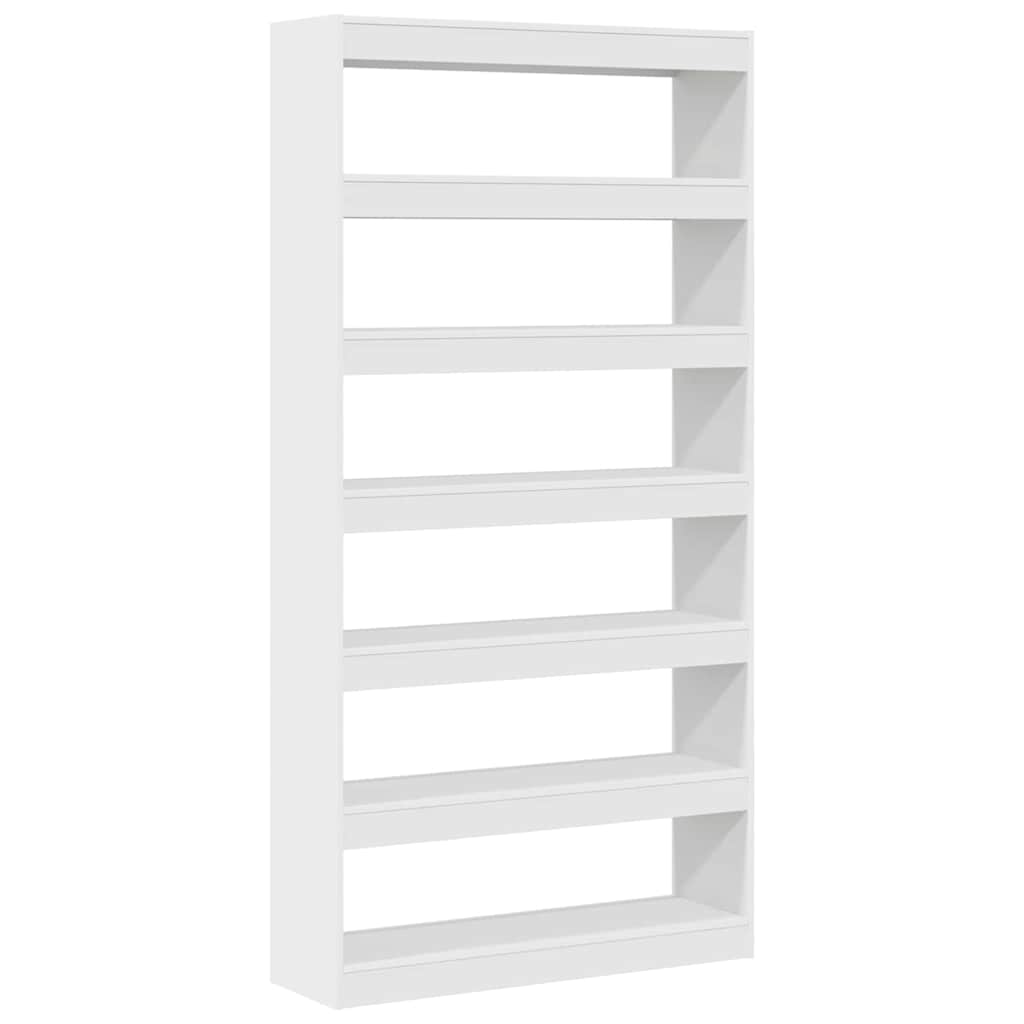 vidaXL Book Cabinet 6-Tier 100 x 30 x 198 cm Engineered Wood White
