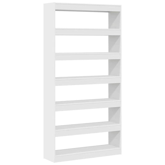 vidaXL Book Cabinet 6-Tier 100 x 30 x 198 cm Engineered Wood White