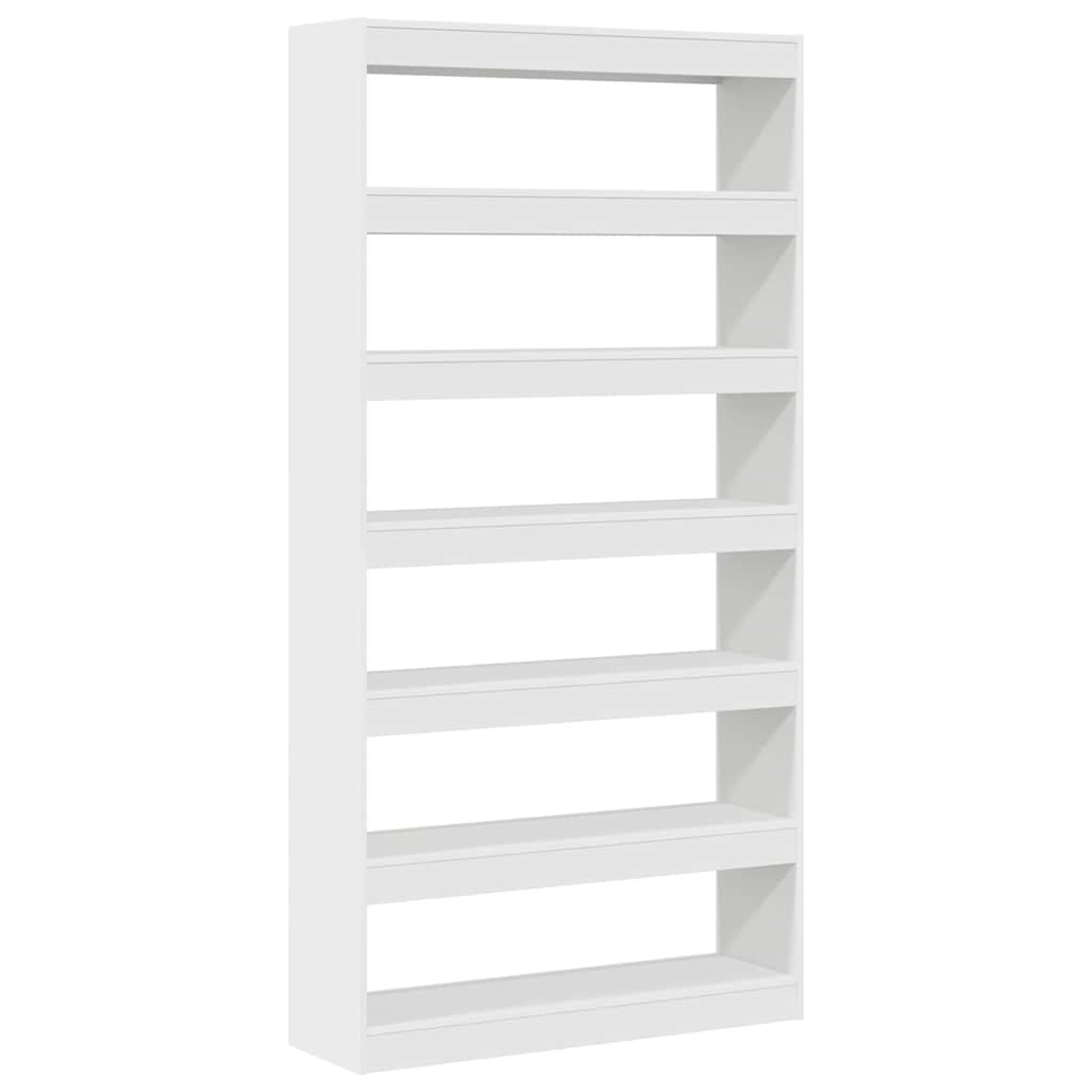 vidaXL Book Cabinet 6-Tier 100 x 30 x 198 cm Engineered Wood White