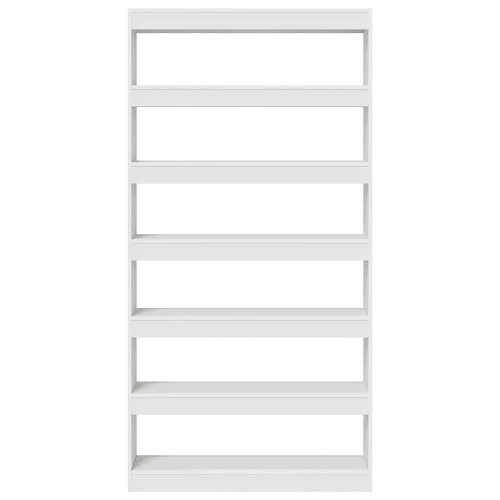 vidaXL Book Cabinet 6-Tier 100 x 30 x 198 cm Engineered Wood White