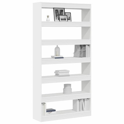 vidaXL Book Cabinet 6-Tier 100 x 30 x 198 cm Engineered Wood White