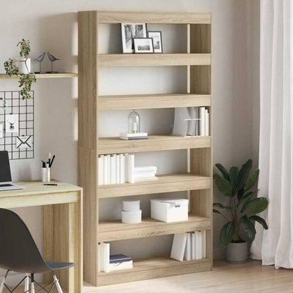 vidaXL Book Cabinet 6-Tier 100 x 30 x 198 cm Engineered Wood