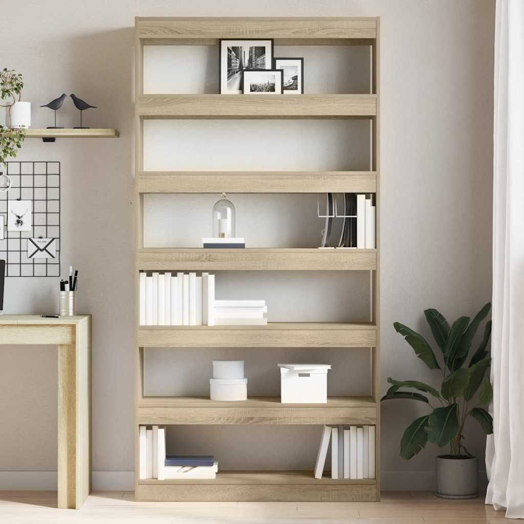vidaXL Book Cabinet 6-Tier 100 x 30 x 198 cm Engineered Wood