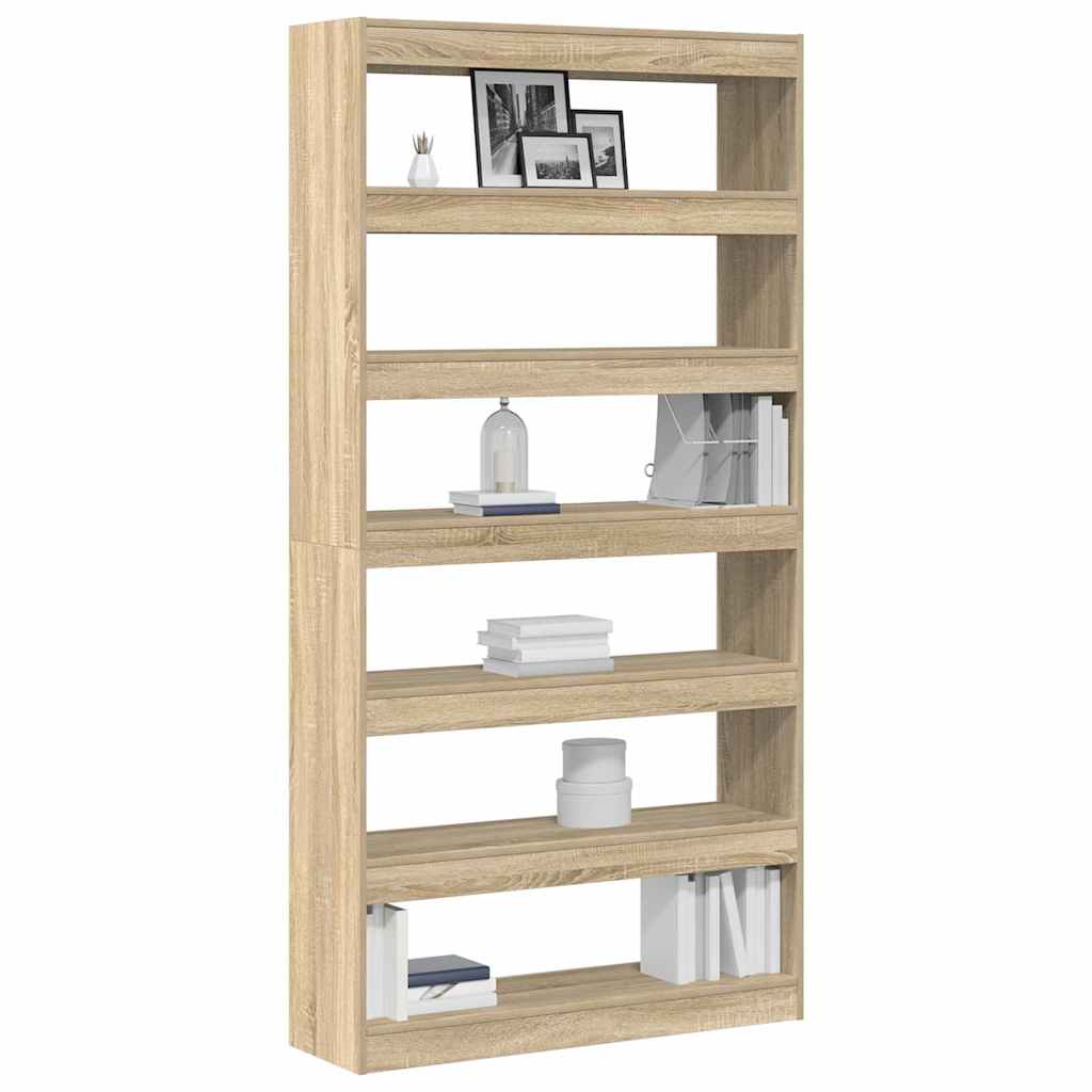 vidaXL Book Cabinet 6-Tier 100 x 30 x 198 cm Engineered Wood