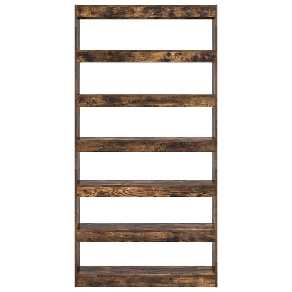 vidaXL Book Cabinet Smoked Oak 100 x 30 x 198 cm Engineered Wood