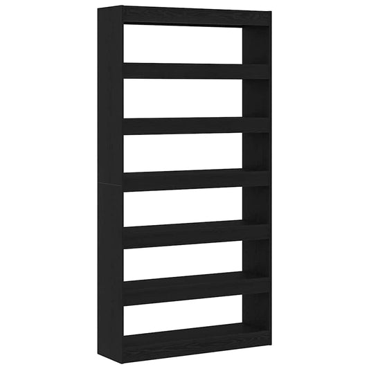 vidaXL Book Cabinet 6-Tier 100 x 30 x 198 cm Engineered Wood Black Oak