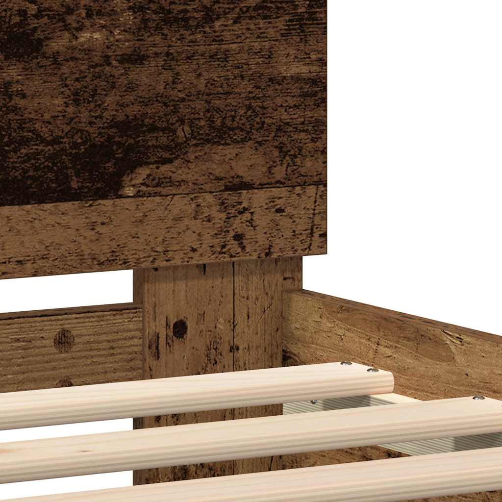 vidaXL Bed Frame with Headboard Old Wood 180 x 200 cm Engineered Wood