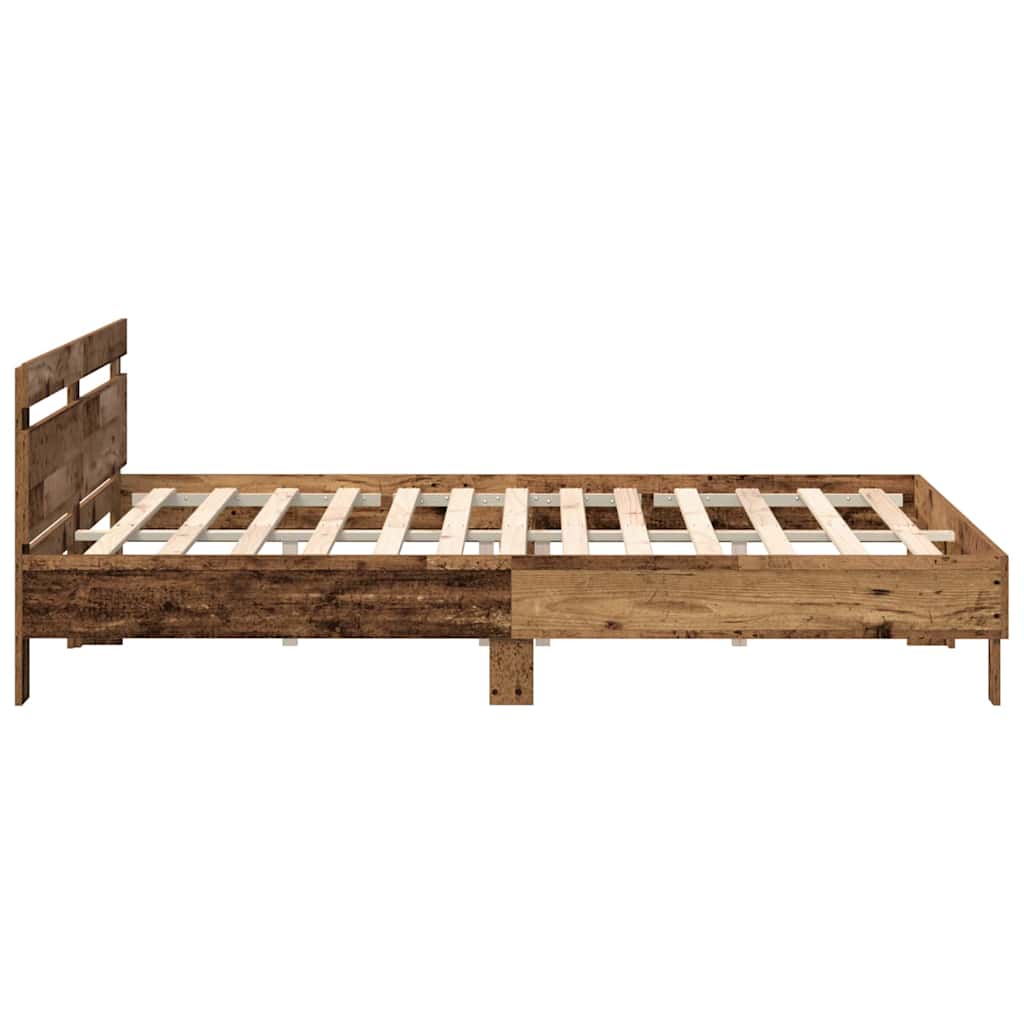 vidaXL Bed Frame with Headboard Old Wood 180 x 200 cm Engineered Wood